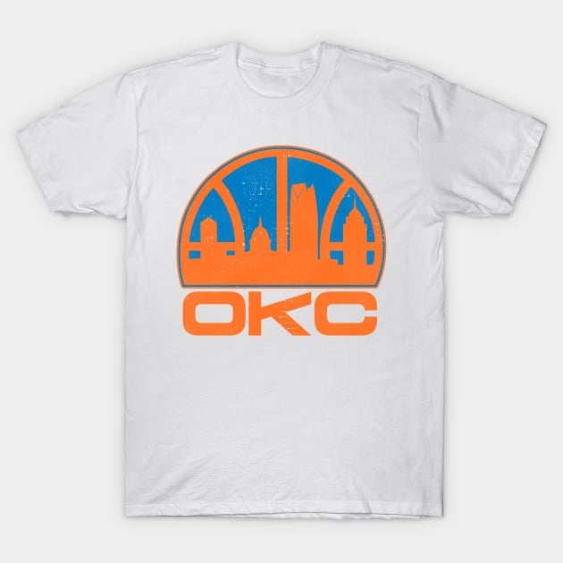 OKC Basketball Skyline T-Shirt by darklordpug